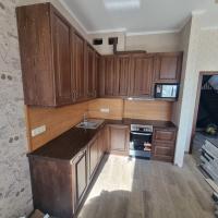 кухня под заказ из массива сосны Кухня. Посёлок Сигма. Советский район. Корпус, сосновый щит. Фасад, массив сосны.